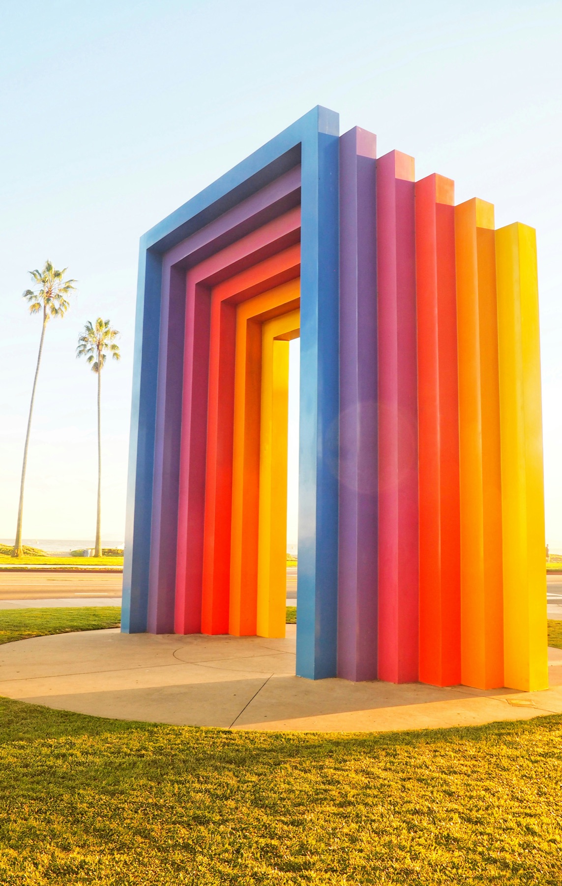 A colorful public art installation along the Santa Barbara waterfront