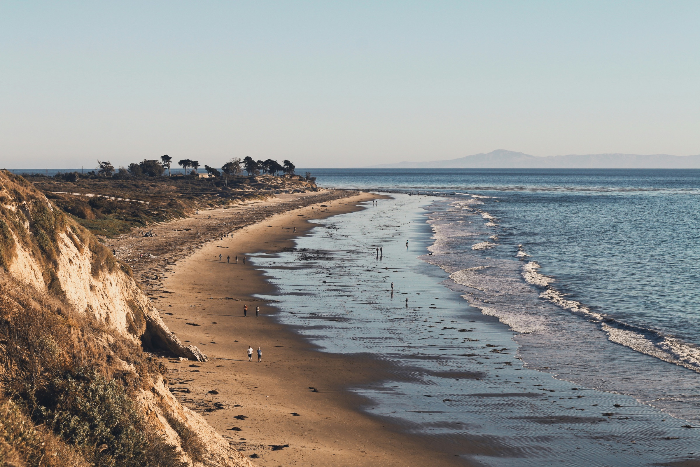 A coastal bluff walking trail above the Santa Barbara shoreline